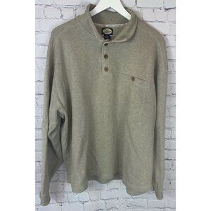 TOMMY BAHAMA Men’s Tan Brown Button Henley Pullover Sweater Sweatshirt Size XL